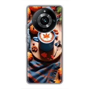 Чохол з унікальним дизайном 'Осінь з кавою' для Realme 11 Pro Plus (Кава і гарбузики)