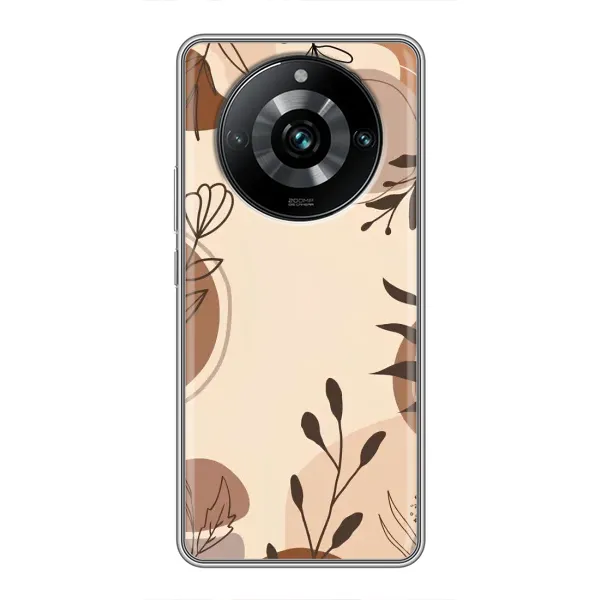 Чехол с принтом «Коричневые цветы» для Realme 11 Pro Plus