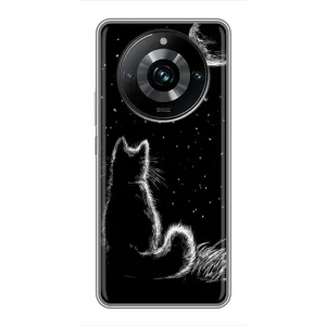 Чохол з принтом для Realme 11 Pro Plus (AlphaPrint) Модні коти (Котик і місяць)
