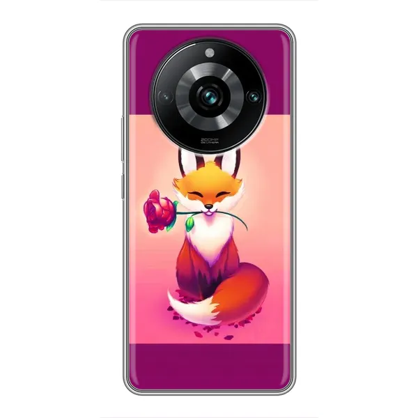 Чехол с принтом «Лисичка с розочкой» для Realme 11 Pro Plus