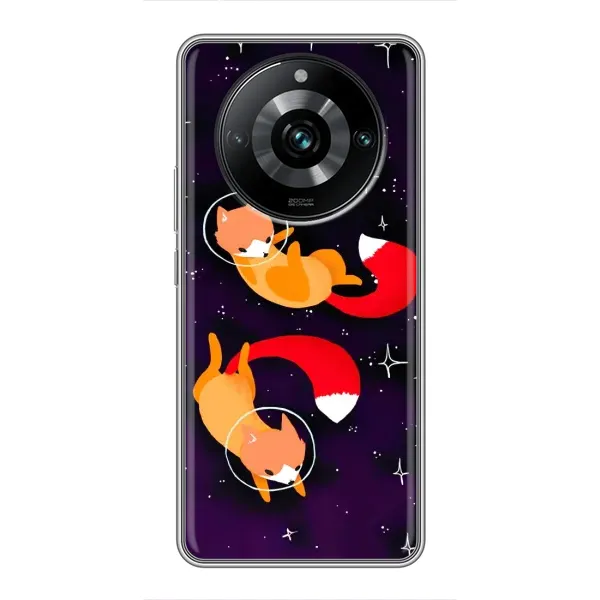 Чехол с принтом «Лисички космонавты» для Realme 11 Pro Plus