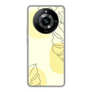 Силконовий чохол з принтом в квітах на Realme 11 Pro Plus (Жовта монстера арт)