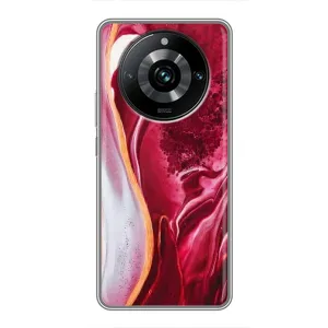Чохол з принтом «Мрамор червоний» для Realme 11 Pro Plus