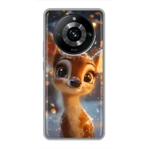 Чохол з принтом «Оленятко серед гірлянд» для Realme 11 Pro Plus