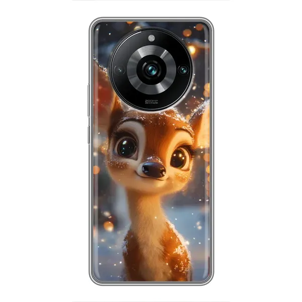 Чохол з принтом «Оленятко серед гірлянд» для Realme 11 Pro Plus