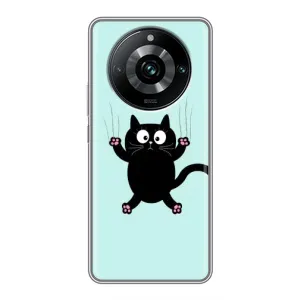 Чохол з принтом для Realme 11 Pro Plus (AlphaPrint) Модні коти (Падаючий кіт)