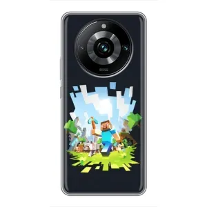 Чохол Майнкрафт на Realme 11 Pro Plus (AlphaPrint) Minecraft (персонажі Minecraft)