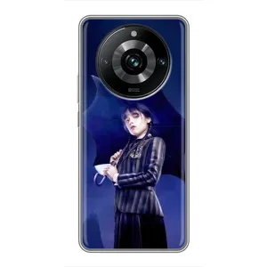 Чохли Венсдей на Realme 11 Pro Plus Уенсдей (AlphaPrint) (Венздей з парасолькою)