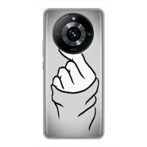 Чохол з принтом для Realme 11 Pro Plus (AlphaPrint - Знак сердечка) (Значок Love)