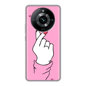 Чехол с принтом для Realme 11 Pro Plus (AlphaPrint - Знак сердечка)