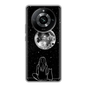 Чохол з малюнком кіт на Realme 11 Pro (Дівчина з котом)