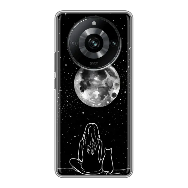 Чехол с принтом «Девушка с котом» для Realme 11 Pro