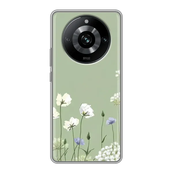 Чехол с принтом «Цветы на зеленом» для Realme 11 Pro