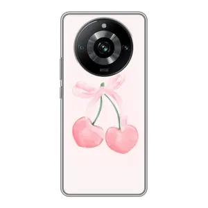 Чехол с розовым рисунком для Realme 11 Pro (Розовые вишни)