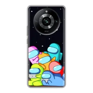 Чехол Амонг Ас для Realme 11 Pro (AlphaPrint) (Скины в космосе)
