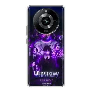Чехол с дизайном Венздей 2 на Realme 11 Pro (Фиолетовая магия Уэнздей)