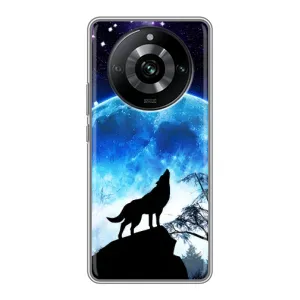 Защитные чехлы для Реалми 11 Про (AlphaPrint) (ХИТ продаж) ВОЛК (Волк на луну)
