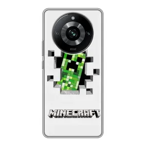 Чехол Майнкрафт на Realme 11 (AlphaPrint) Minecraft (крипер Майнкрафт)