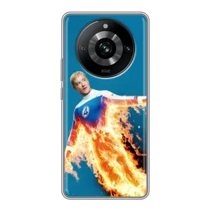 Чохол з принтом Фантастична четвірка для Realme 11 (Людина-факел у вогні)