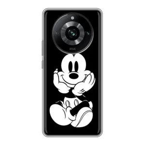 Эксклюзивный чехол для Realme 11 (AlphaPrint - Мультяшные) (Микки на черном)