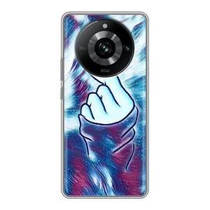 Чехол с принтом для Realme 11 (AlphaPrint - Знак сердечка) (Радужное сердце)