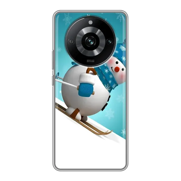 Чехол с принтом «Снеговик на лыжах» для Realme 11