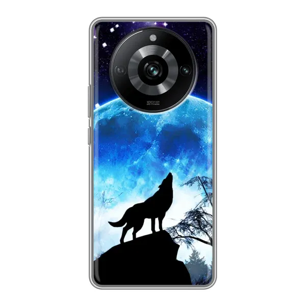 Чехол с принтом «Волк на луну» для Realme 11