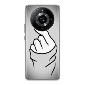 Чехол с принтом для Realme 11 (AlphaPrint - Знак сердечка) (Значок Love)