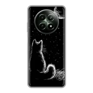 Чохол з принтом для RealMe 12 5G (AlphaPrint) Модні коти (Котик і місяць)