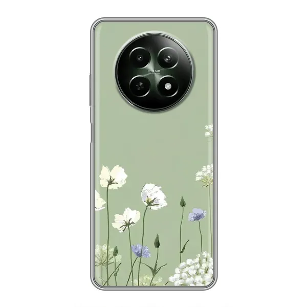 Чехол с принтом «Цветы на зеленом» для Realme 12 5G