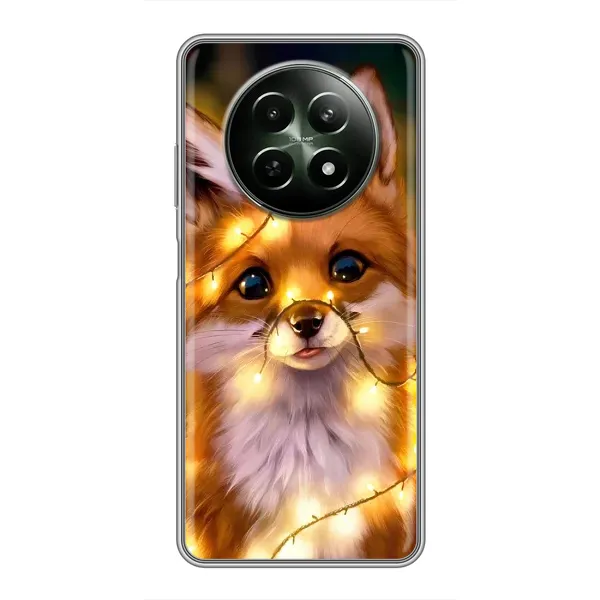 Чехол с принтом «Лисичка в гирляндах» для Realme 12 5G