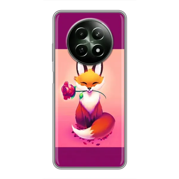Чехол с принтом «Лисичка с розочкой» для Realme 12 5G