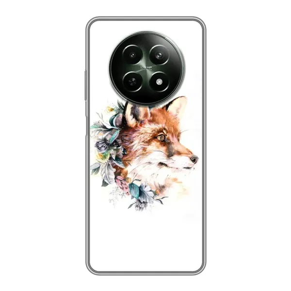 Чехол с принтом «Лисичка в цветочках» для Realme 12 5G