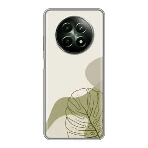 Силконовий чохол з принтом в квітах на RealMe 12 5G (Зелена монстера дизайн)