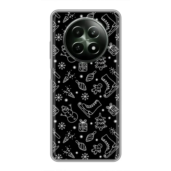 Чехол с принтом «Новогодний фон» для Realme 12 5G