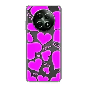 Чехлы для любимой на Реалми 12 5G (VPrint) (Pink hearts)