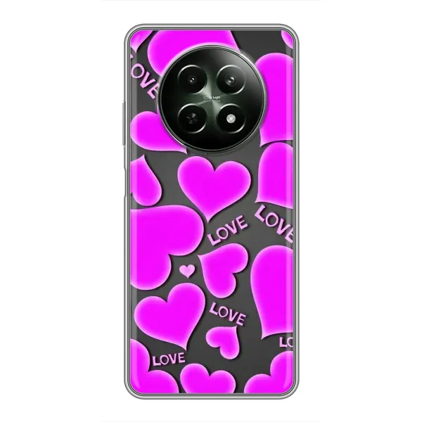 Чехол с принтом «Pink hearts» для Realme 12 5G