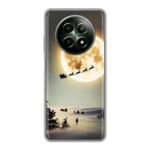 Новогодние, Праздничные Чехлы для RealMe 12 5G - 2024 год (Санта на луне)