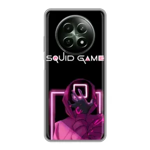 Чехол Гра в кальмара для RealMe 12 5G (Неоновый охранник игры)