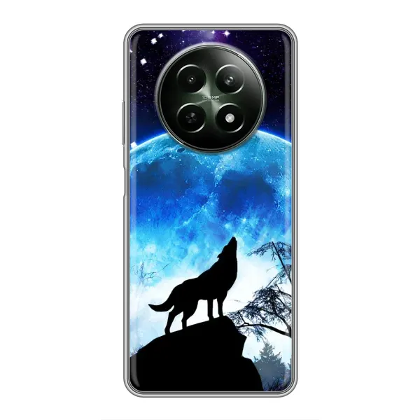 Чехол с принтом «Волк на луну» для Realme 12 5G