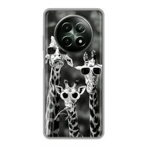 Силіконовий чохол з КАРТИНКАМИ літо для RealMe 12 5G (AlphaPrint) (Жирафи в окулярах)