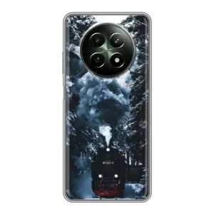 Новогодние, Праздничные Чехлы для RealMe 12 5G - 2024 год (Зимний поезд)