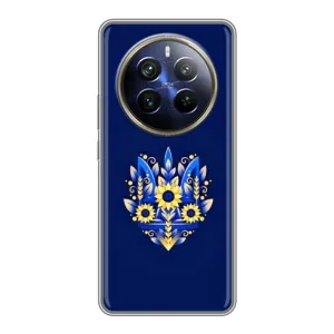 Чохли для Realme 12 Plus Укр. Символіка (AlphaPrint) (Квітковий Герб)