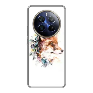 Чехлы с картинкой Лисички для Realme 12 Plus (VPrint) (Лисичка в цветочках)