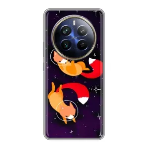 Чехлы с картинкой Лисички для Realme 12 Plus (VPrint) (Лисички космонавты)