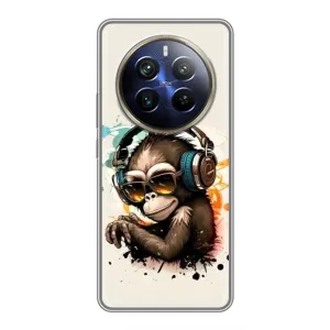 Чохол з Мавпами Realme 12 Plus - (AlphaPrint) (Макака в навушниках)