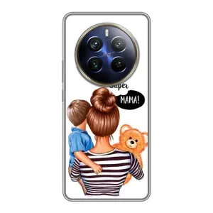 Чехол с печатью для Realme 12 Plus - (Мама с ребенком) (AlphaPrint) (Мама с сыном)