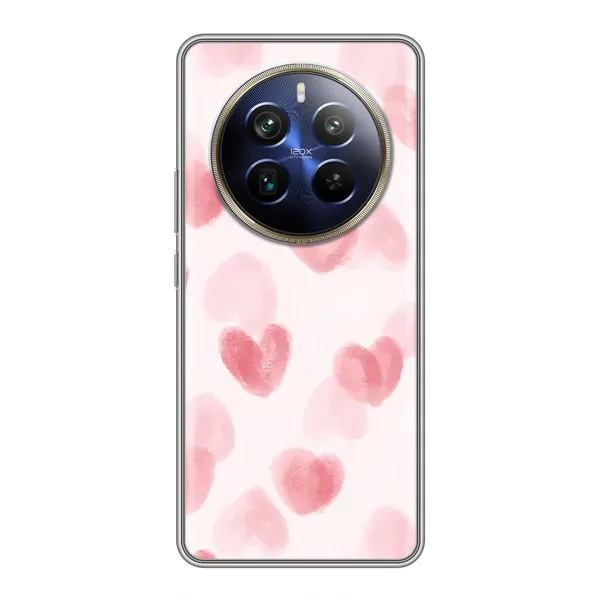 Чехол с принтом «Розовые сердечки» для Realme 12 Plus