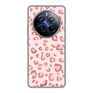 Чехол с розовым рисунком для Realme 12 Plus (Розовый леопард)