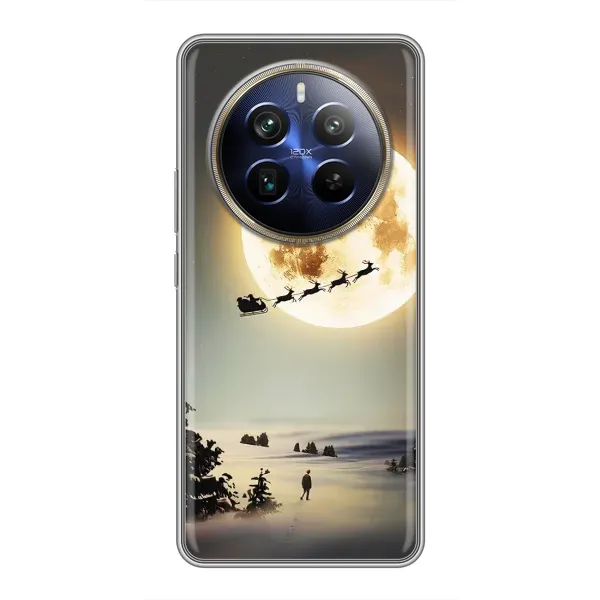 Чохол з принтом «Санта на місяці» для Realme 12 Plus Чохол з принтом «Санта на місяці» для Realme 12 Plus